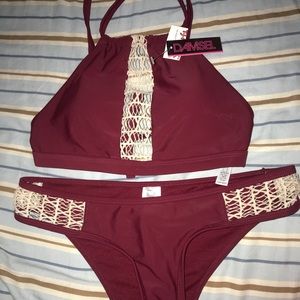 Burgundy bikini